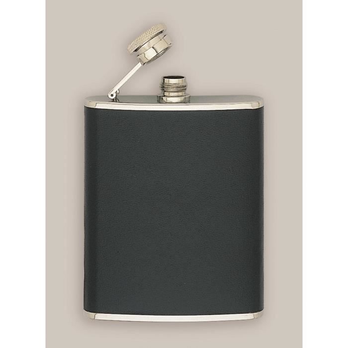 Flasque inox gainée cuir,180 ml