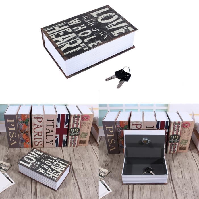 Coffre-fort secret livre dictionnaire cachette antivol sécurité + 2 Clé(TYPE A)