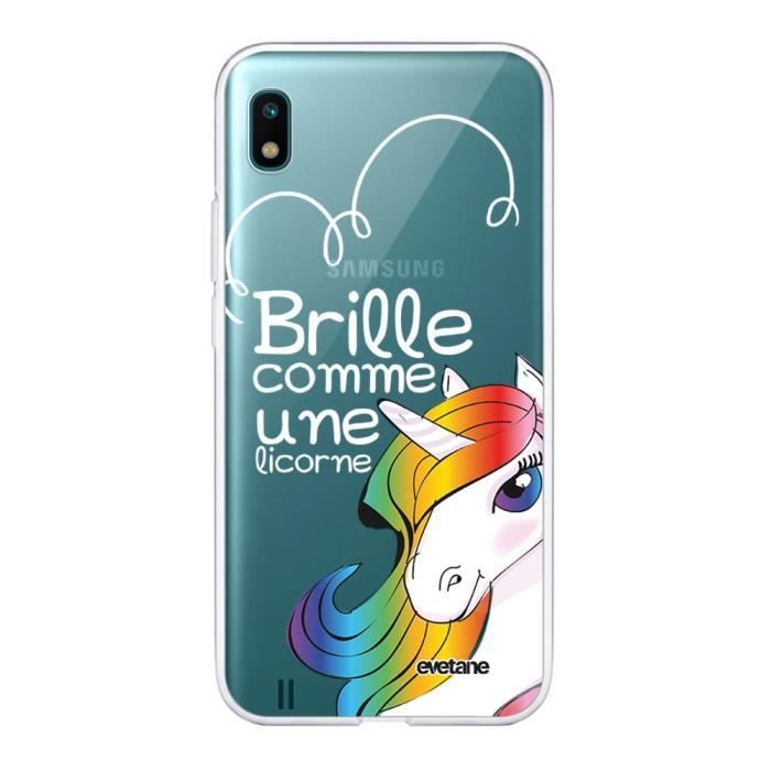 Coque Samsung Galaxy A10 360 intégrale transparente Brille comme une licorne Ecriture Tendance Design Evetane