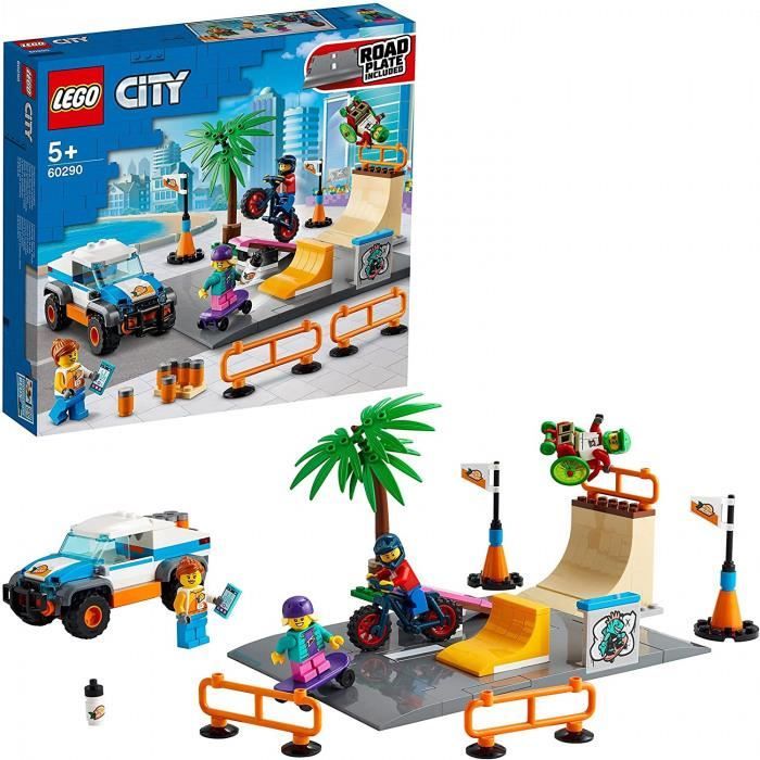 60290 city le skatepark, jeu de construction skateboard, vélo bmx, athlète chaise roulante, jouet enfants de 5 ans et +