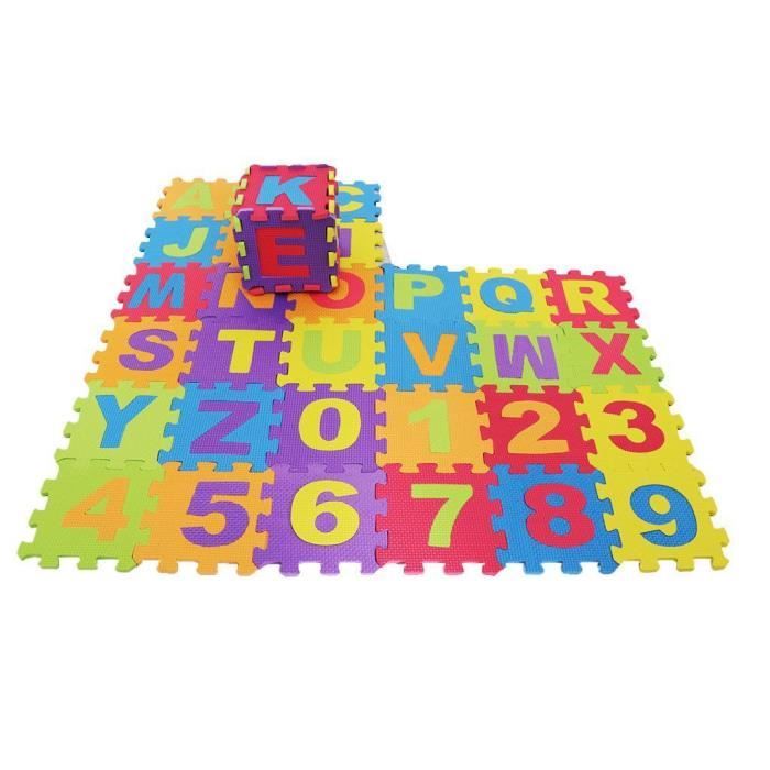 Kit de 36pcs Dalles Puzzle en Mousse Eva Tapis de Sol Souple Interlocking Tiles pour Enfant Bébé Kids Nursery 15x15cm