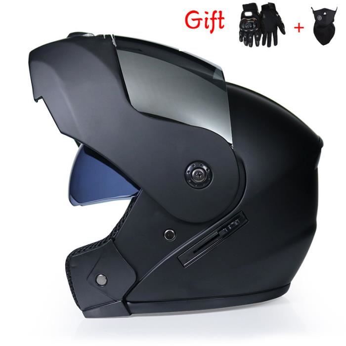 Casque modulable de Marque pour un usage urbain sécurité Casque transformable de moto double lentilles Adulte mixte