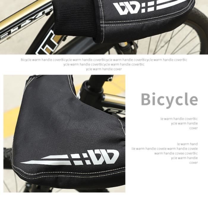 1 paire d'hiver gants coupe-vent chaud vélo main garde extérieur mitaine pour homme femme (noir)