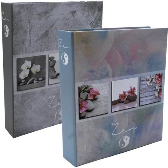 lot de 2 albums photo soft zen 200 pochettes 11x15 2 Motifs Assortis