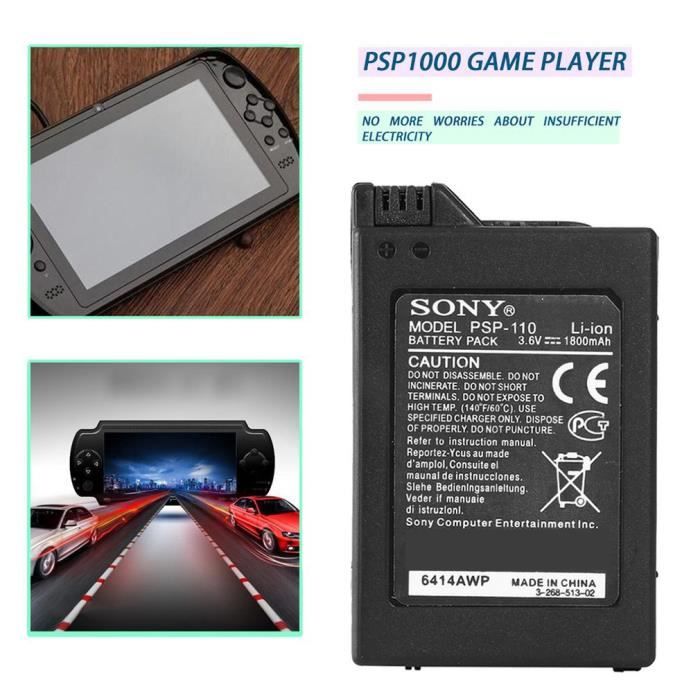 Pack de batterie rechargeable au lithium-ion 1800Mah 3.6V pour console Psp 1000