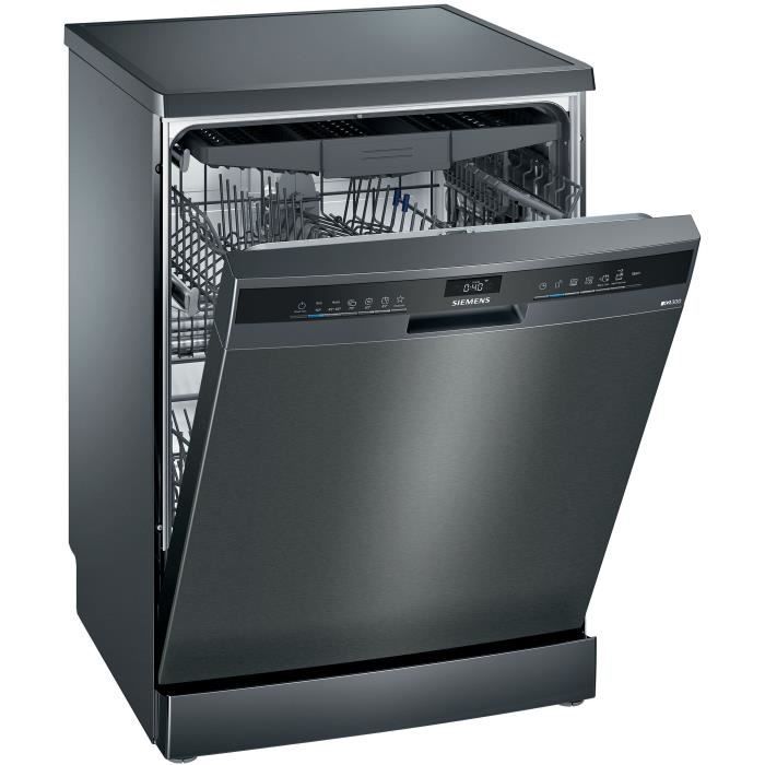 Lave-vaisselle pose libre SIEMENS SN23EC14CE iQ300 - 13 couverts - Induction - L60cm - Home Connect - 44dB - Black Inox