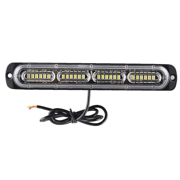 AVERTISSEMENT DE STROBES D'URGENCE AVERTISSEMENT 24 LED Clignotant Attention Construction Danger Bateau VTTS (Blanc)