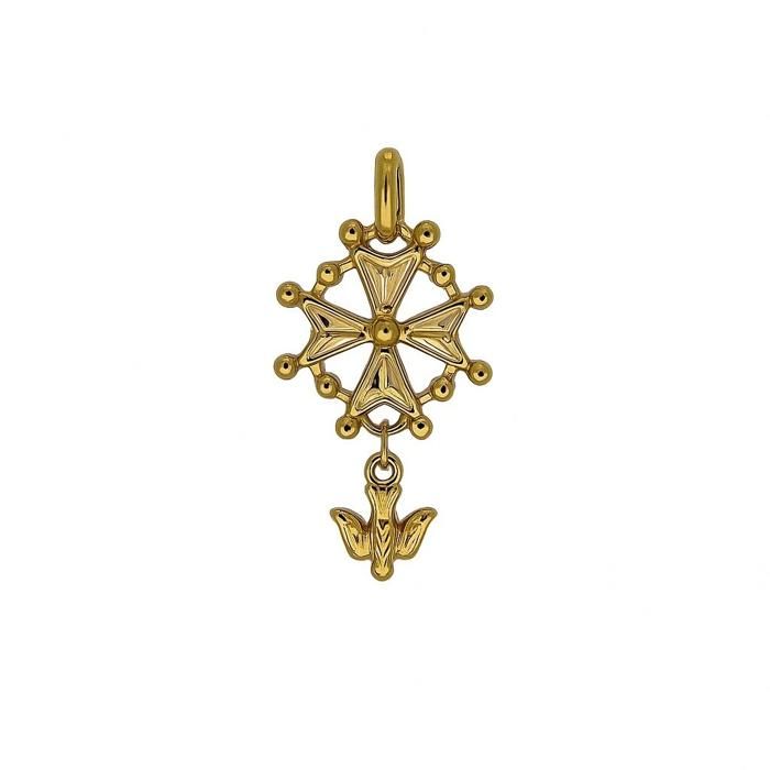 Croix huguenote en plaqué OR pendentif protestant pour homme femme seul Croix huguenote en plaqué OR pendentif protestant pour homme femme seul