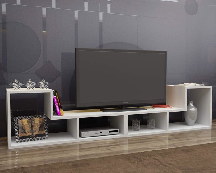 Pouf de salon carré blanc tissu bouclettes TIM | Poufs | Pier Import
