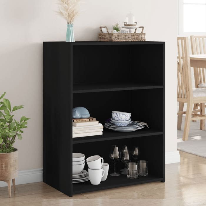 vidaXL Buffet noir 70x41x93 cm bois dingénierie 846370