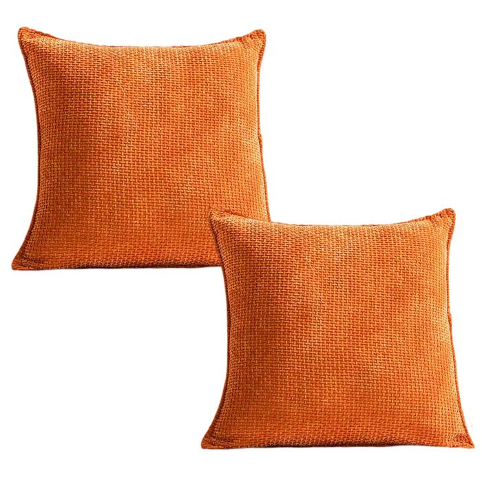 Housse de coussin - Noname - Lot de 2 - 45 x 45 cm - Chenille douce - Couleurs variées