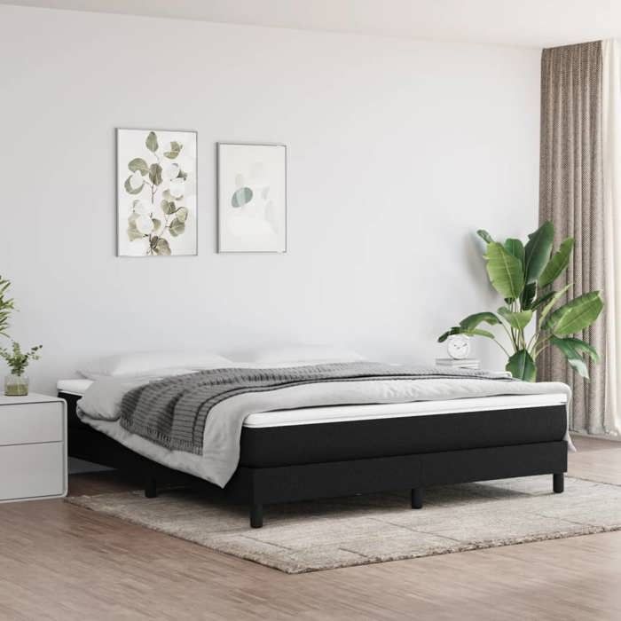Lit Double Moderne - Cadre de lit - 2 Places - noir 160x200 cm tissu VIDAXL7743274