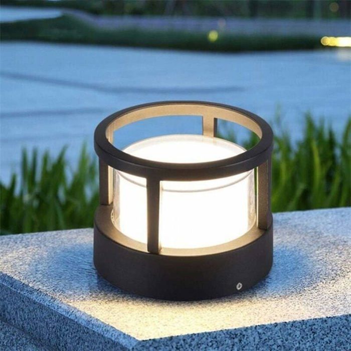 Lampe sur pied LED 7W lumineuse étanche pour jardin patio cour extérieur éclairage de chemin.