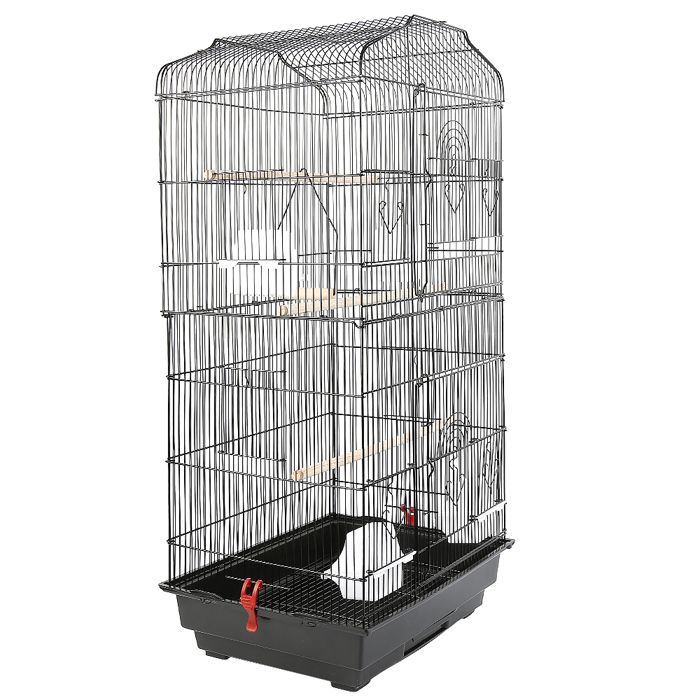 Meilleurs prix pour XJING-Cage dOiseau- Canary Parrot Lovebird-Portable-Bird Lover avec 4 mangeoires et 3 Perches - 46x36x92cm