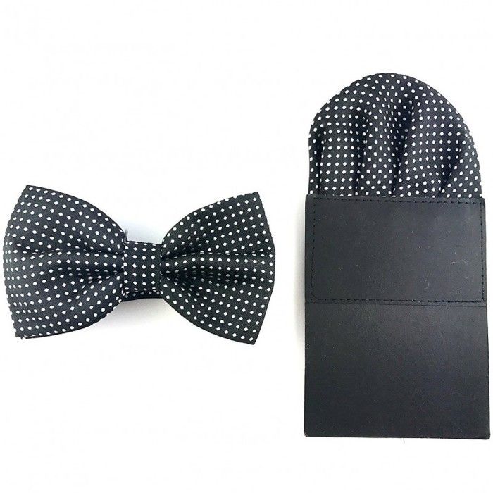Nœud Papillon Et Pochette De Costume Noir - Ensemble De Mariage - Taille Unique - Neuf Avec étiquettes