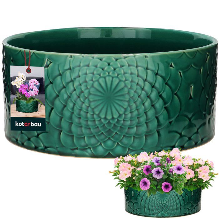 KOTARBAU Pot De Fleurs En Céramique - Diamètre : 12 Cm - Pour Fleurs Et - 7