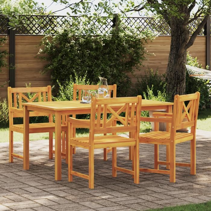 vidaXL Chaises de jardin 4 pcs 56x55.5x90 cm Bois Massif d'Acacia - vue 2