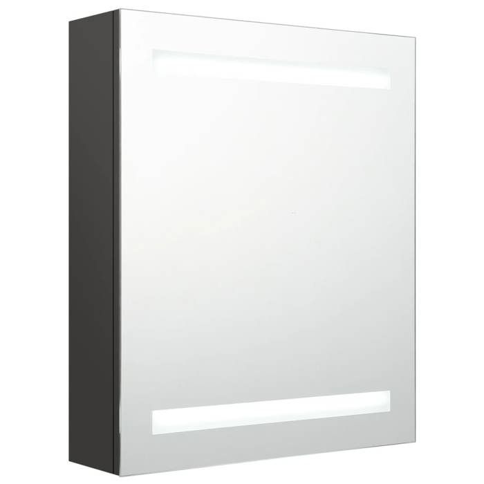Bestseller Meuble WC - SWEETY - Armoire de salle de bain à miroir LED - anthracite 50x14x60 cm FR292