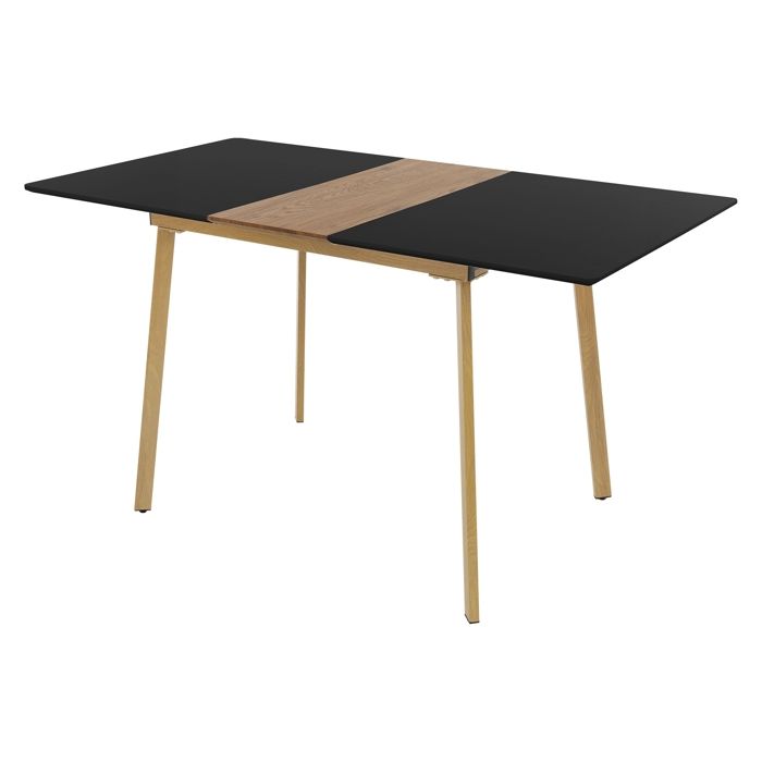 ML-Design Table de Salle à Manger Extensible Noir en Bois 110/140x75x765 cm pour 4-6 Personnes Rectangulaire Table Scandinave