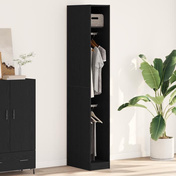 Armoire - Chêne noir - 30x50x200 cm - Bois composite - Finition mat