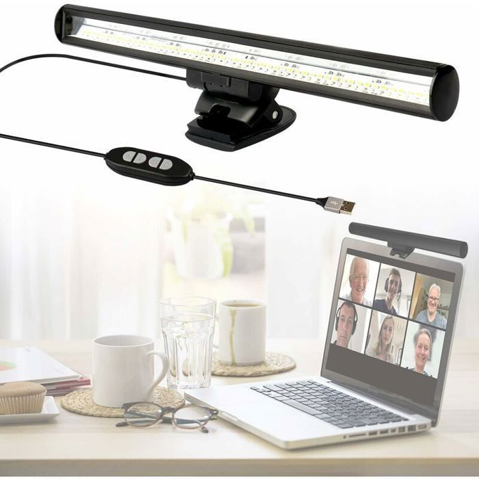 Lampe LED pour ordinateur portable idéale pour vidéoconférences avec plusieurs niveaux de luminosité. YYV