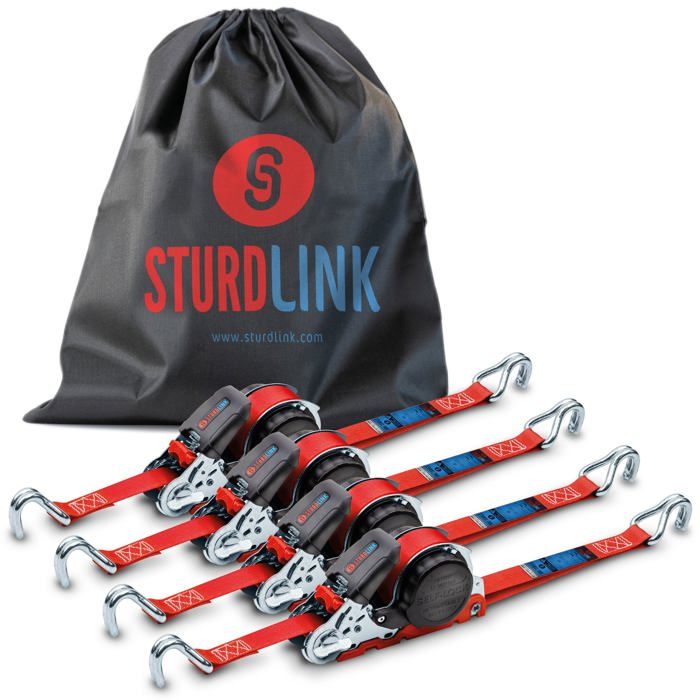 CIRULLI Sangles D'arrimage à Cliquet,Lot De 4-2,5 Cm X 6 M