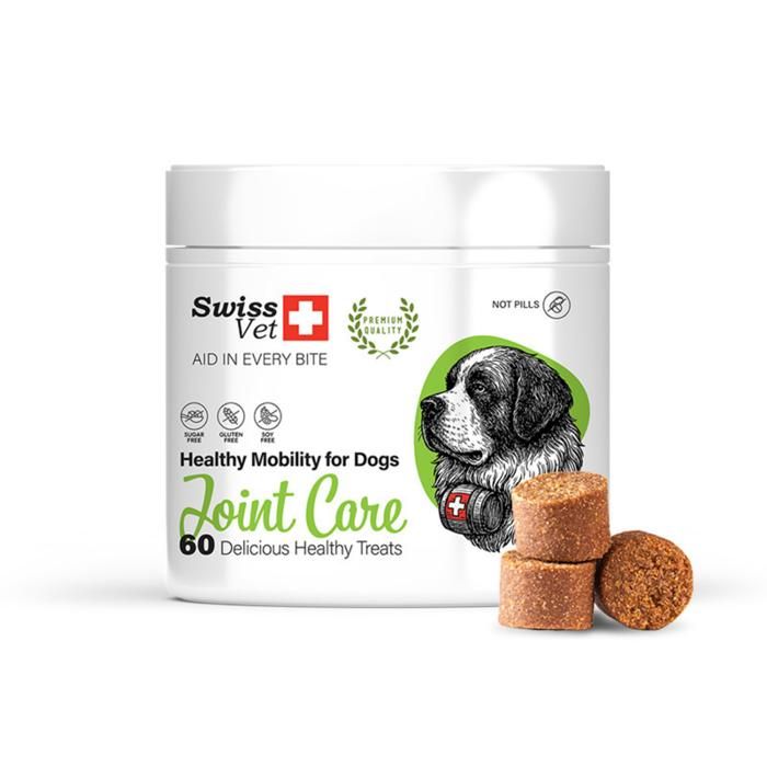 Complément Alimentaire pour Chien - SwissVet - Soutien Articulaire - Arthrose - 60 Bouchées Naturelles Complément Alimentaire pour Chien - SwissVet - Soutien Articulaire - Arthrose - 60 Bouchées Naturelles