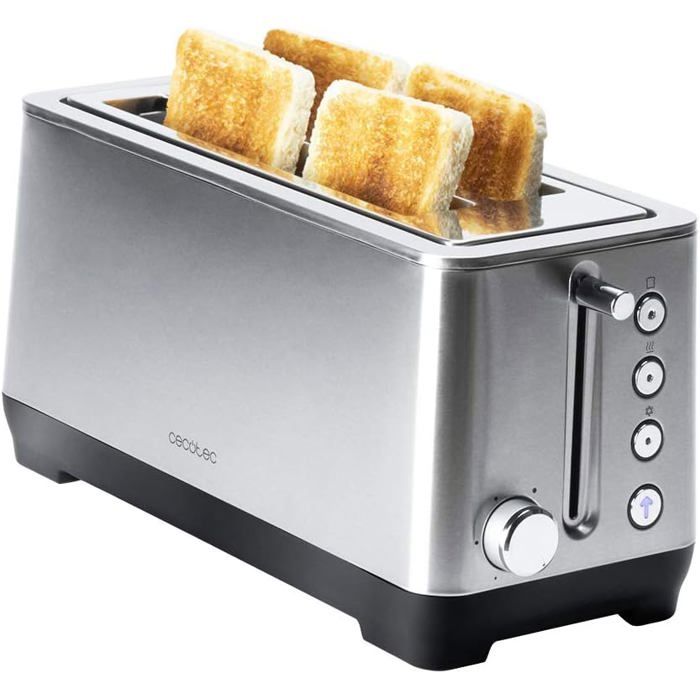 Grille-Pain NEDIS 2 Fentes Extra-Larges Gris 900W Modèle GRILL PAIN WETKABT510EGY