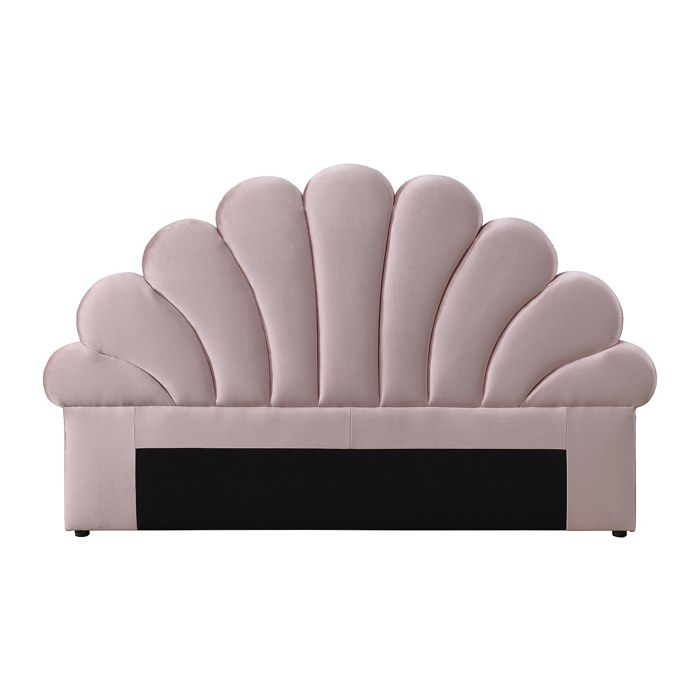 Tête de lit coquillage - 160 cm - Velours - Rose - MOANA