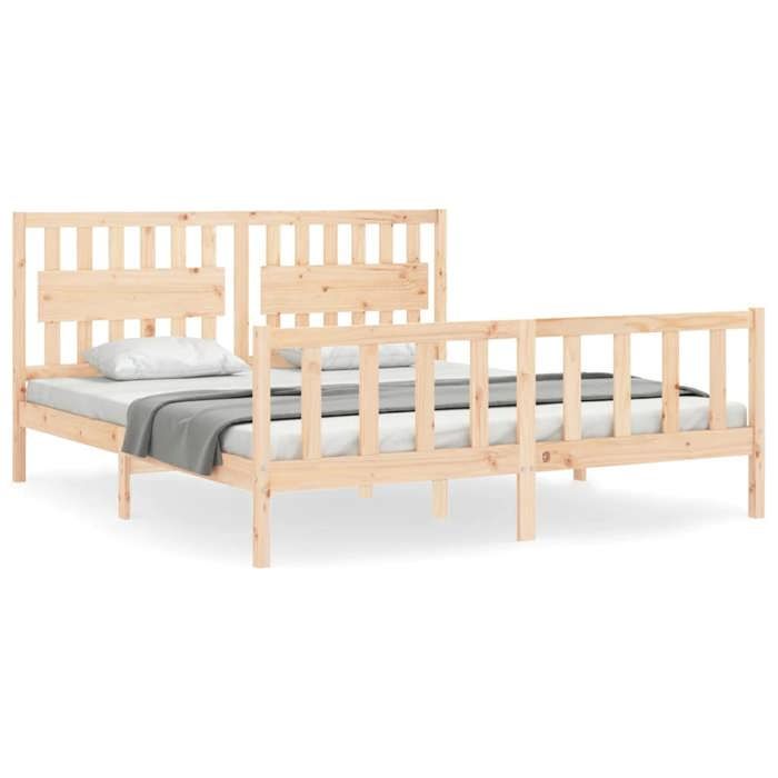 Promo 2026 Lit 2 personnes&lit adulte Structure de lit - Cadre de lit - bois massif de pin 3049658