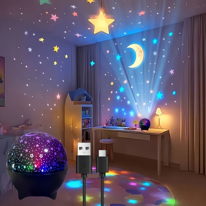 Lampe projecteur - SAGRANDIR - Ciel étoilé - Multicolore LED - USB rechargeable - Rotation 360°