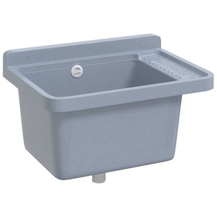 Solde 2026évier de cuisine réversible Gris - Lavabo pour montage murale gris 50x35x24cm résine 2.4 Kg 90339801