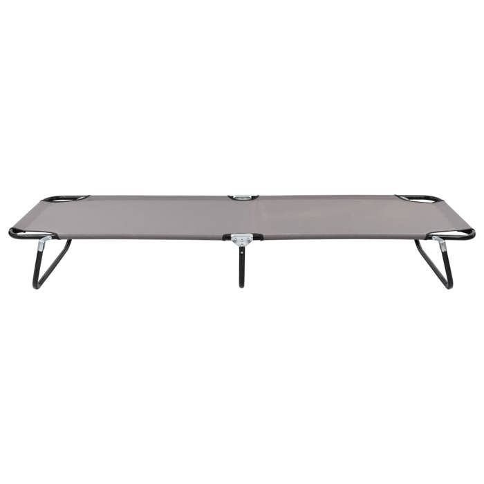 Chaise longue pliable - Solide&Luxe - bain de soleil - Acier - Gris - 190 x 58 x 28 cm - charge max. 120 kg（88756）