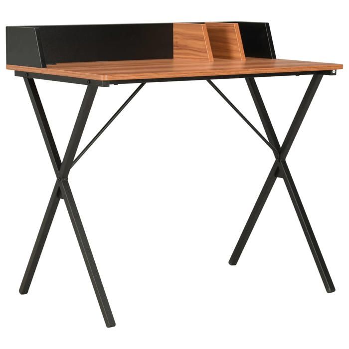 Table de travail (1 pc) - vidaXL - Table intérieure - bois dingénierie - noir et marron - pour bureau - 80 x 50 x 84 cm@eaw55n
