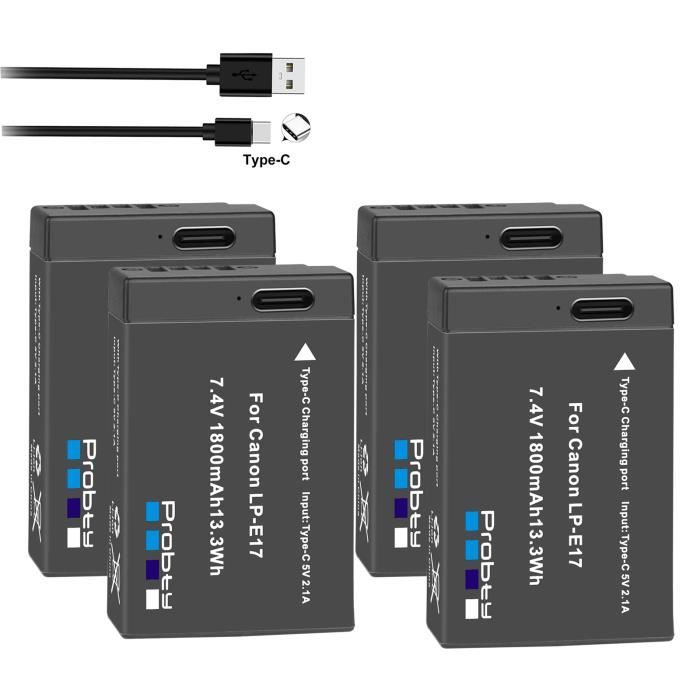 Batterie Factice USB-C Vers LP-E17 Pour Canon EOS R8 R10 RP - Alimentation Continue Via Powerbank/chargeur PD