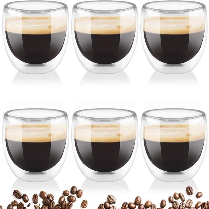 4 verres à espresso à double paroi – verre – 110 ml