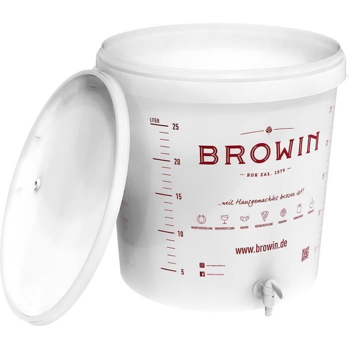 Pot à Fermentation Schmitt 25 Litres - Avec Couvercle Et Pierres - Pour Légumes Lacto-fermentés (choucroute, Pickles…)