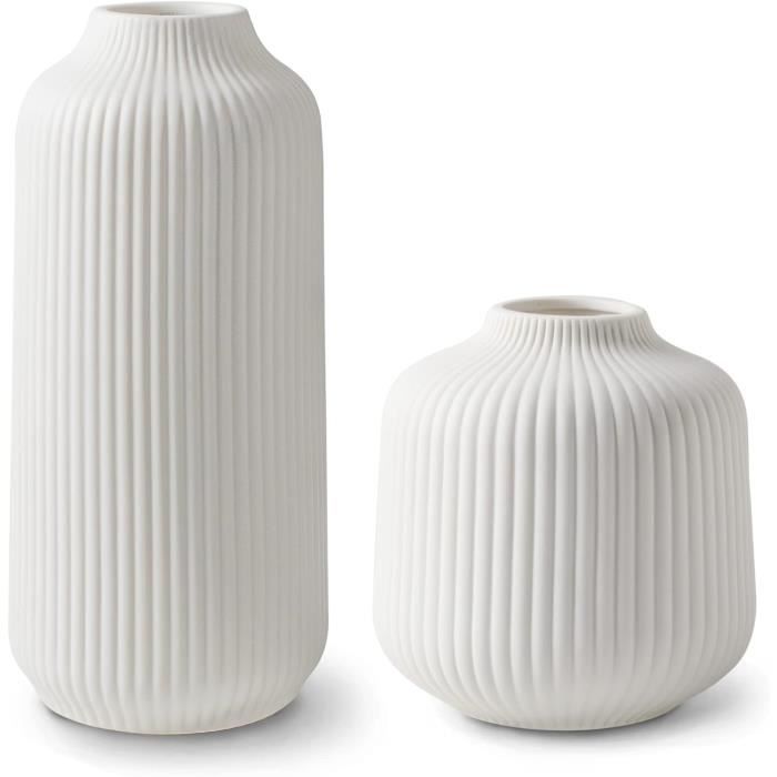 Vase En Céramique Beige Moderne - Décoration Nordic Bohème, 17 X 17 Cm, Pour Fleurs Séchées Ou Fraîches