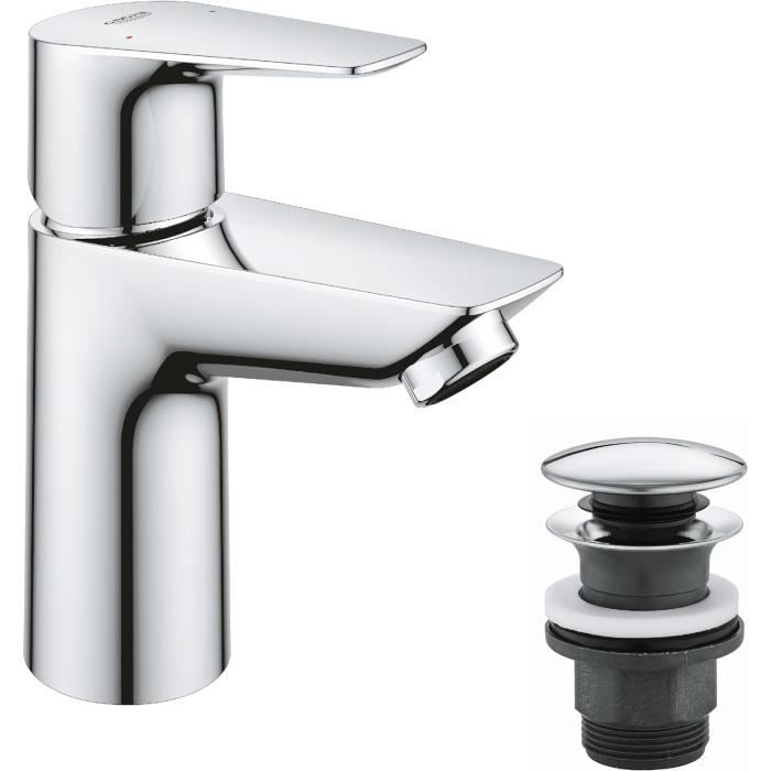GROHE Robinet lavabo de salle de bains Start Edge, mitigeur sans tirette de vidage, vidage clic