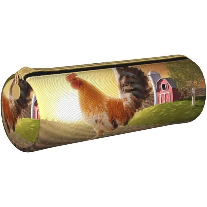 Trousse Ronde En Cuir Imprimé Méduse Avec Fermeture Éclair, Bateau Trousse Ronde En Cuir Imprimé Méduse Avec Fermeture Éclair, Bateau