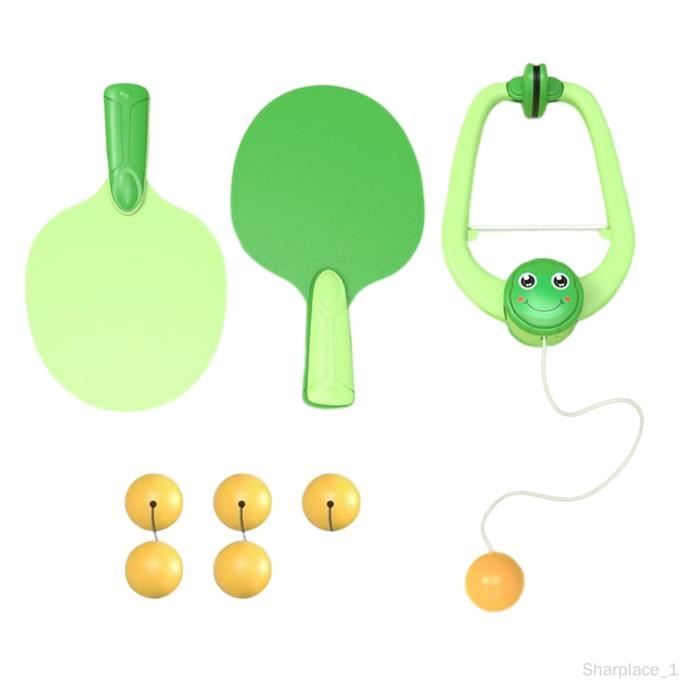 Tennis de table suspendu maison parent enfant jouet balle -pong suspendue  formation pour dispositif d'entraînement 6 boules vertes