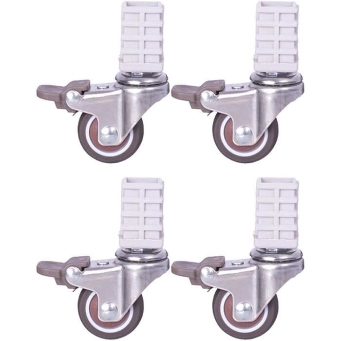 4 Pezzi Ruote Universali Per Mobili – Tubo Quadrato 20/25 Mm – Portata 75 Kg – Con O Senza Freno – Ideali Per Scaffali, Fioriere, Supporti