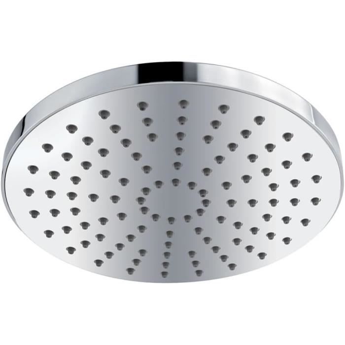 Pulvérisateur De Douche Rond , Tête De Douche En Acier Inoxydable, Argent, Diamètre 20 Cm - Bricolage