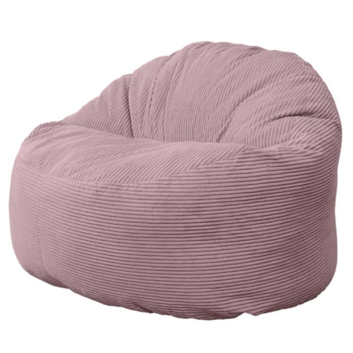 Pouf Velours Côtelé épais - 100cm - Bananair - Violet
