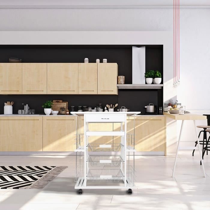 desserte cuisine a roulettes etagere de rangement avec 3 paniers en inox achat vente desserte billot desserte cuisine a roulette cdiscount
