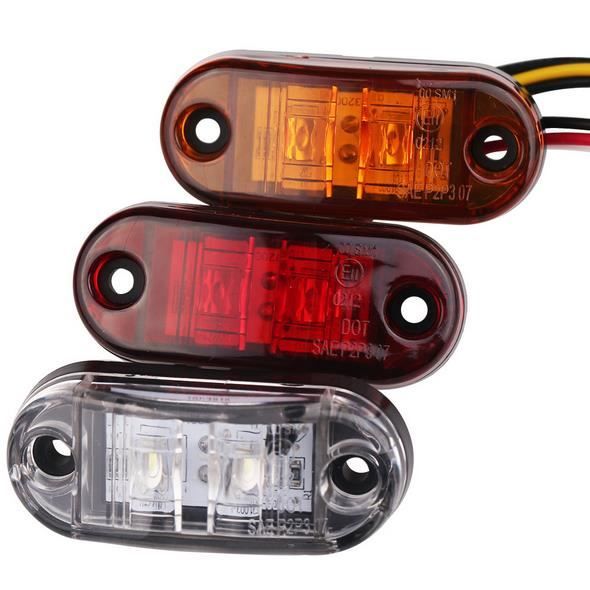 2X 9 DEL Côté Clearance Marker Lumière Blanc Lampe Voiture Remorque Étanche