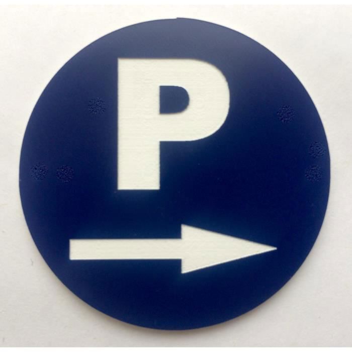 Panneau Parking Flèche Droite Aluminium 2mm - Diamètre 300mm, Fabrication Française, Kit Fixation Inclus