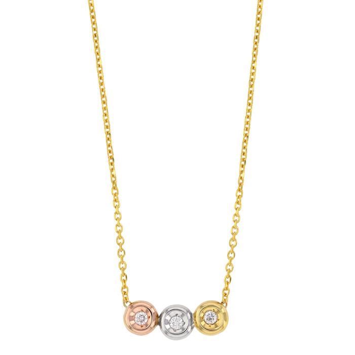 Jouailla Collier Or 750-1000 avec diamants en sertis clos sur
