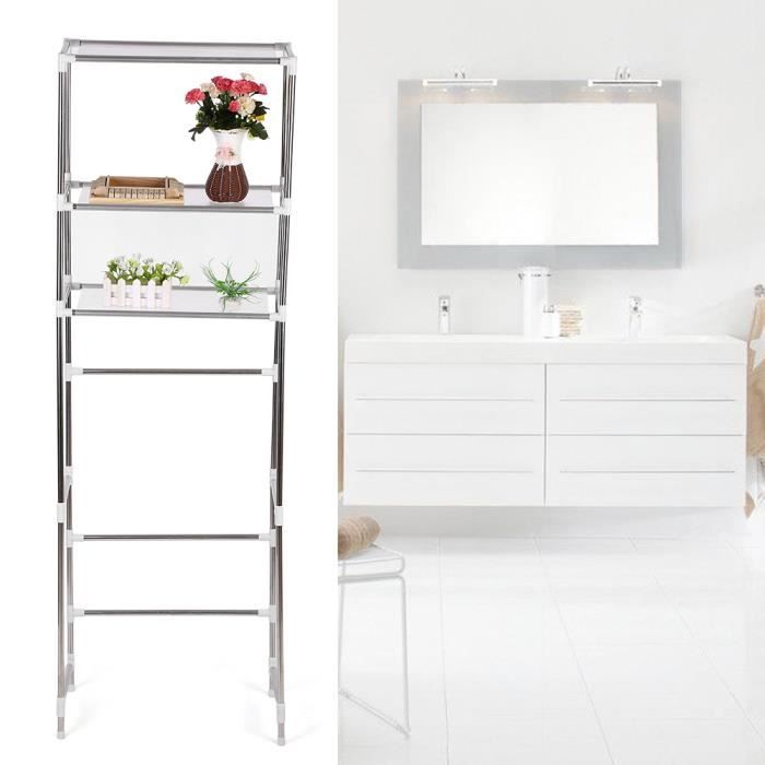 Etagere De Wc Salle De Bains Toilette Meuble Dessus Wc 3 Niveaux