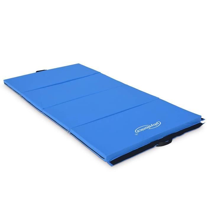 Tapis de fitness et yoga pliable 200 x 100 x 5 cm sol gym pilates sport  musculation bleu 0701153 - Cdiscount Sport